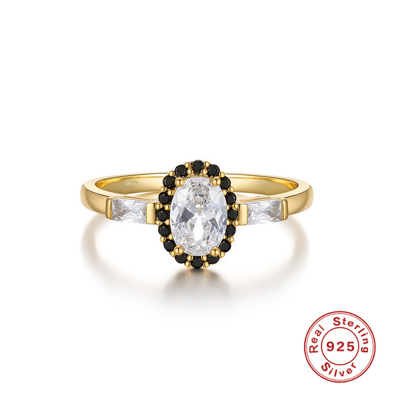 S925 Sterling Silver Round Diamond Engagement Ring